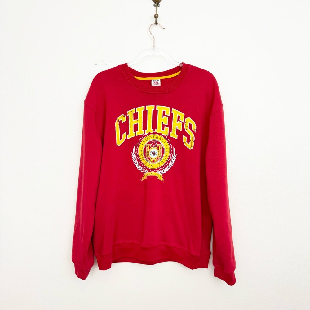 Kansas City Chiefs NFL Crewneck Sweatshirt Women’s L Red Graphic Football Fan